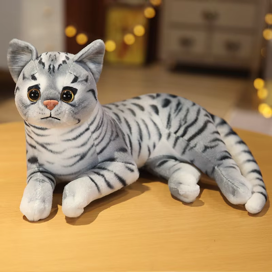 Cute Grey Tabby Cat Plush