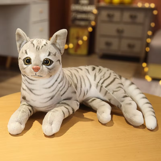 Cute Light Grey Tabby Cat Plush