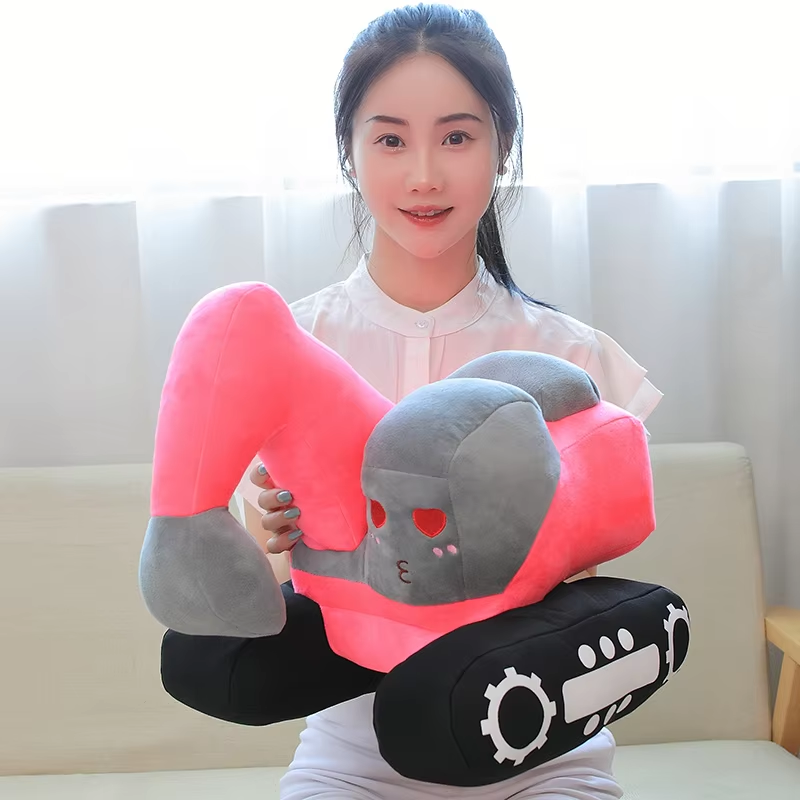 Cute Pink Excavator Plush