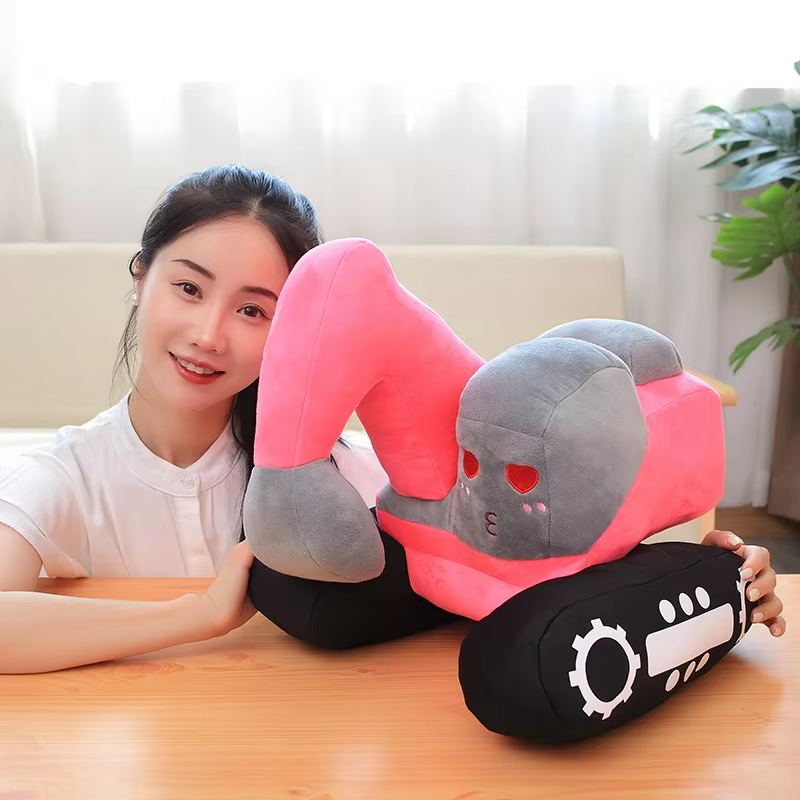 Cute Pink Excavator Plush