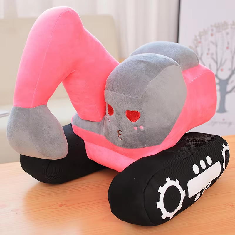 Cute Pink Excavator Plush