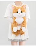 Orange & White Fluffy Cat Plush