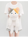 Orange & Grey Ears Fluffy Cat Plush