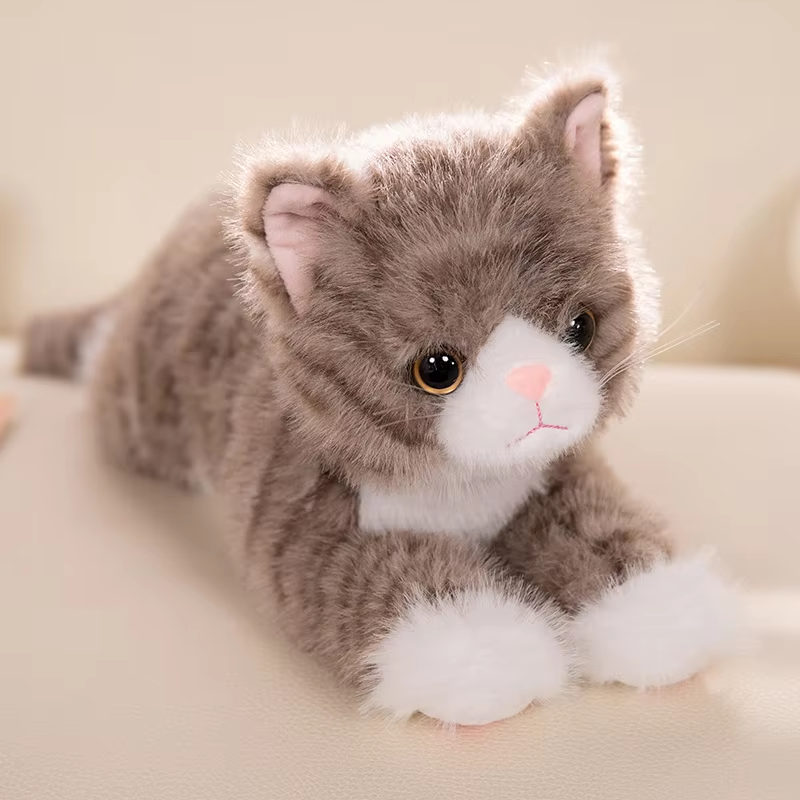 Fuzzy Light Grey Kitten Plush