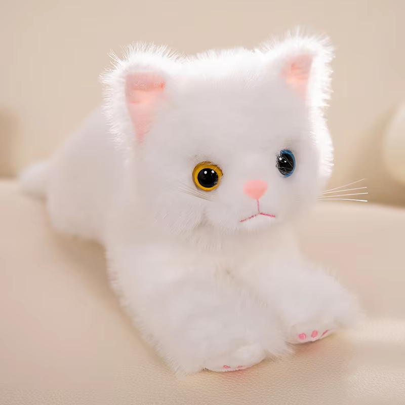 Fuzzy White Kitten Plush