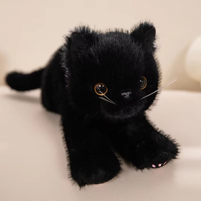Fuzzy Black Kitten Plush