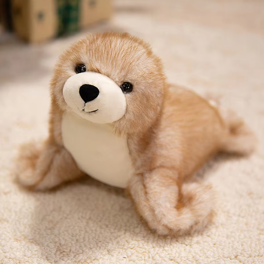 Brown Fuzzy Seal Plush