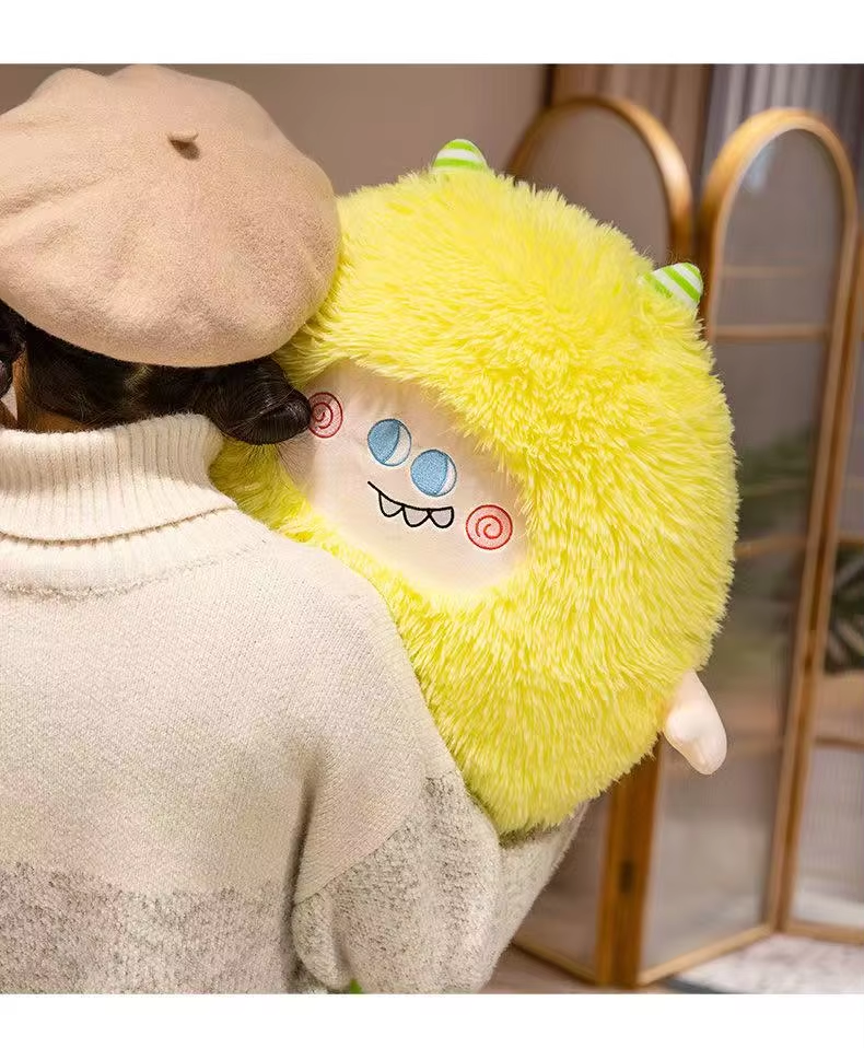 Cute Fluff Yellow Monster Plush