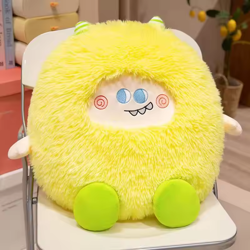 Cute Fluff Yellow Monster Plush
