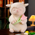 Happy Lamb With Flower Plush