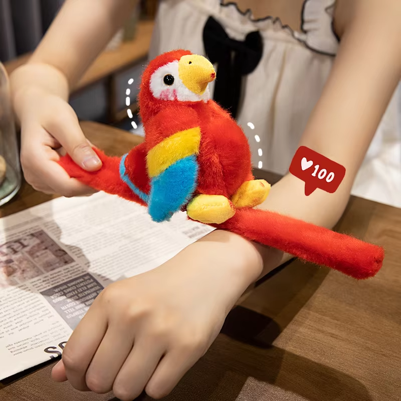 Cute Fluffy Parrot Slap Bracelet Plush