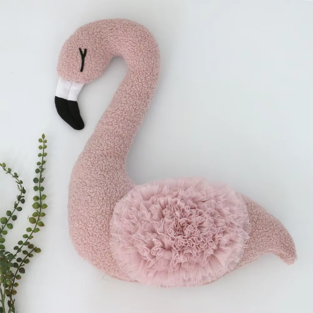 Adorable Fluffy Flamingo Plush
