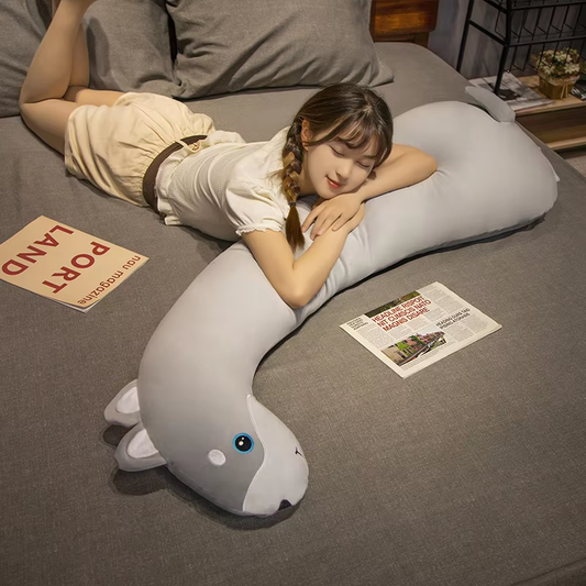 Long Cuddly Husky Pillow Plush