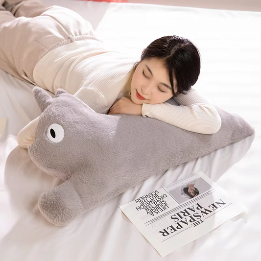 Cute Grey Cat Pillow Plush