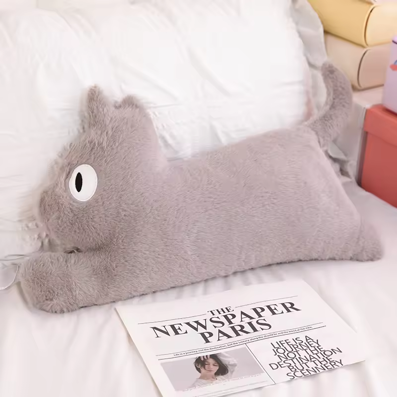 Cute Grey Cat Pillow Plush