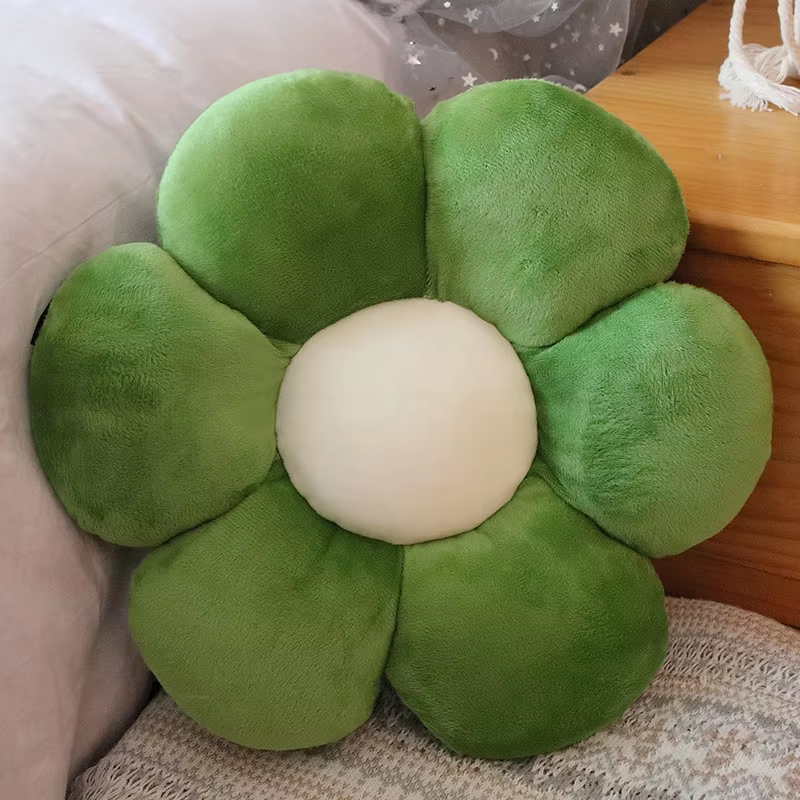 Green Flower Pillow Plush
