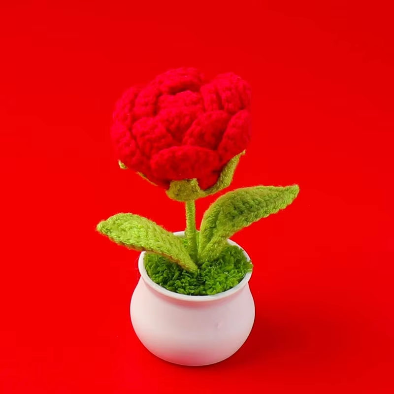 Red Roses Plush Red Rose Crochet Plush – Plush Passion