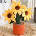 Orange Pot Sunflower Plush