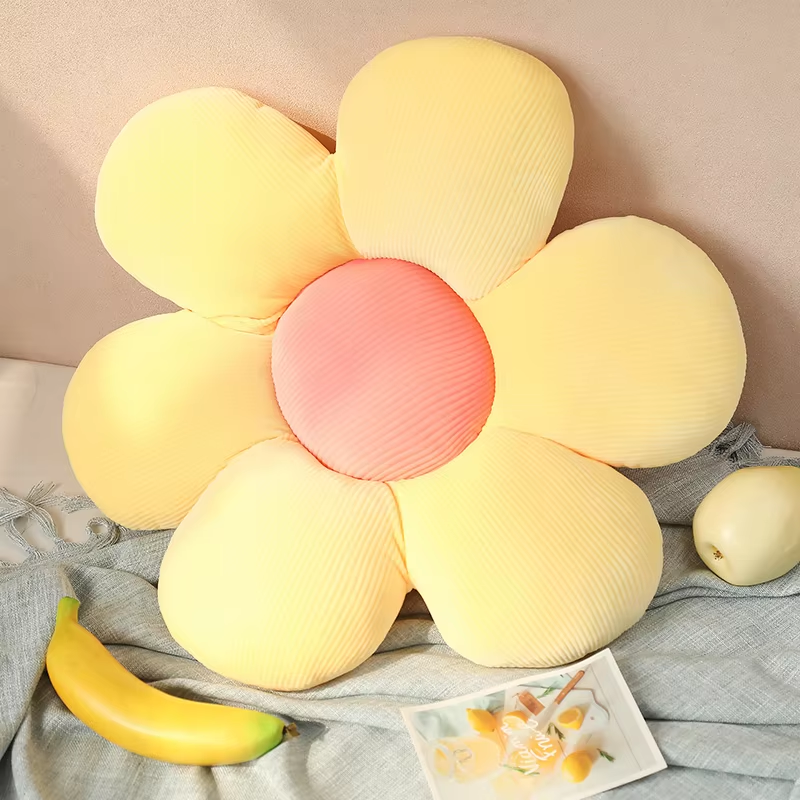 Soft Yellow Flower Pillow Plush