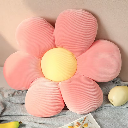 Soft Pink Flower Pillow Plush