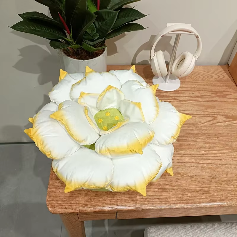 Yellow Lotus Pillow Plush