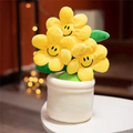 Smiling Yellow Flower With Pot Plush