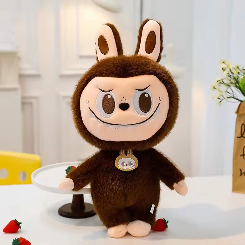 Dark Brown Labubu Rabbit Plush
