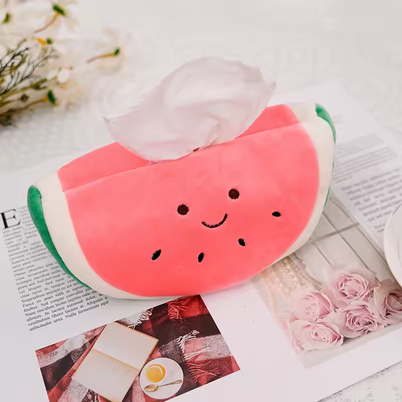 Cute Fluffy Watermelon Tissue Box Plush