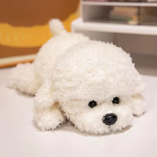 White Fuzzy Teddy Dog Plush