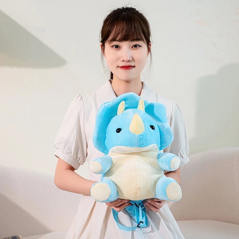 Blue Cute Triceratops Backpack