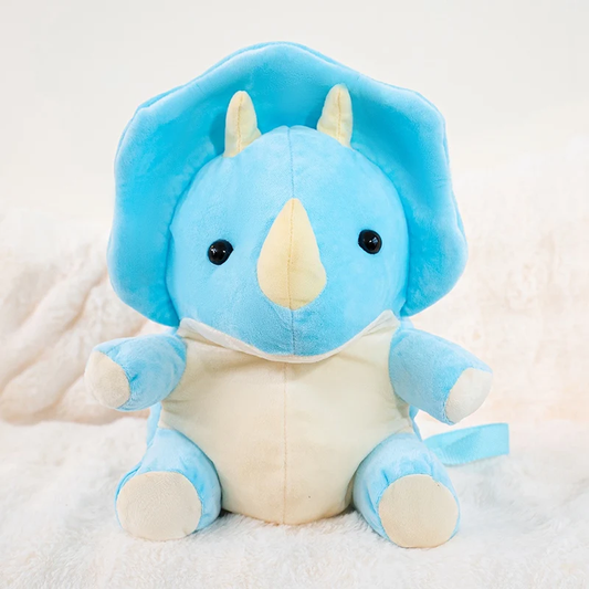Blue Cute Triceratops Backpack