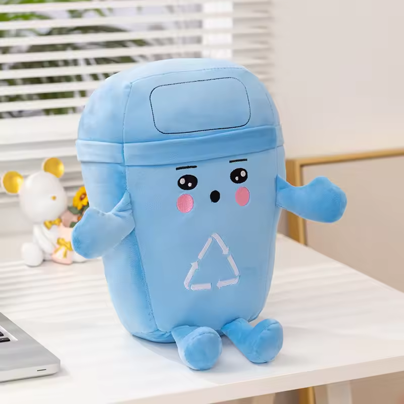 Blue Trash Can Plush