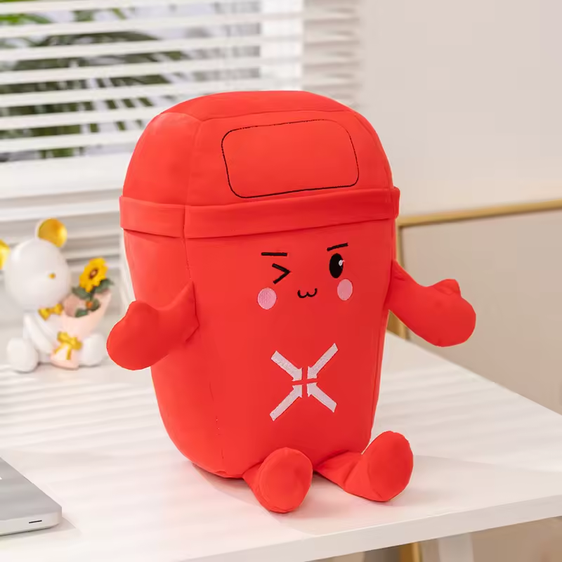 Red Trash Can Plush
