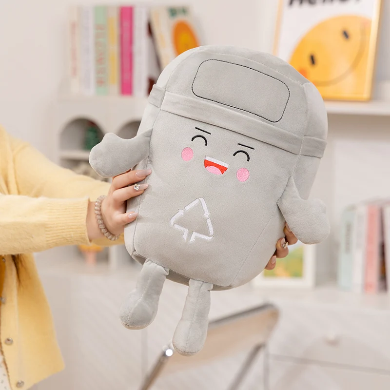 Grey Trash Can Plush