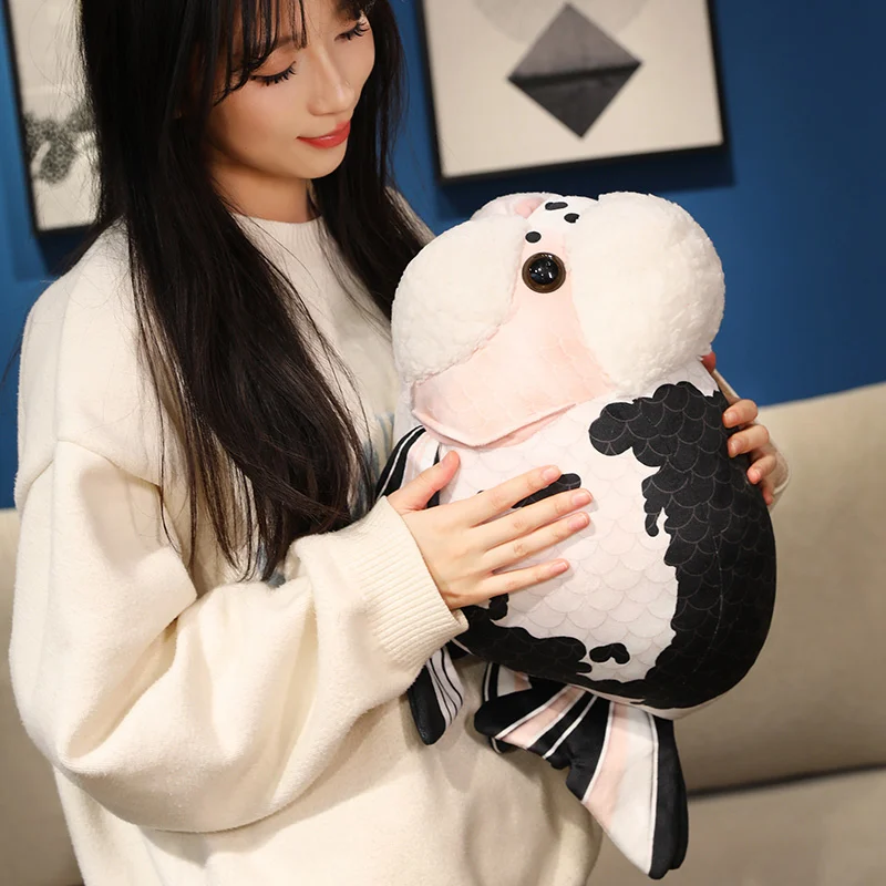 Black & White Ranchu Goldfish Plush