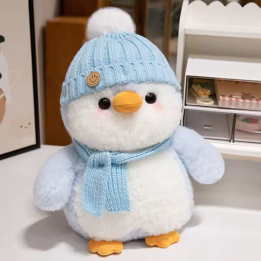 Blue Winter Penguin Plush