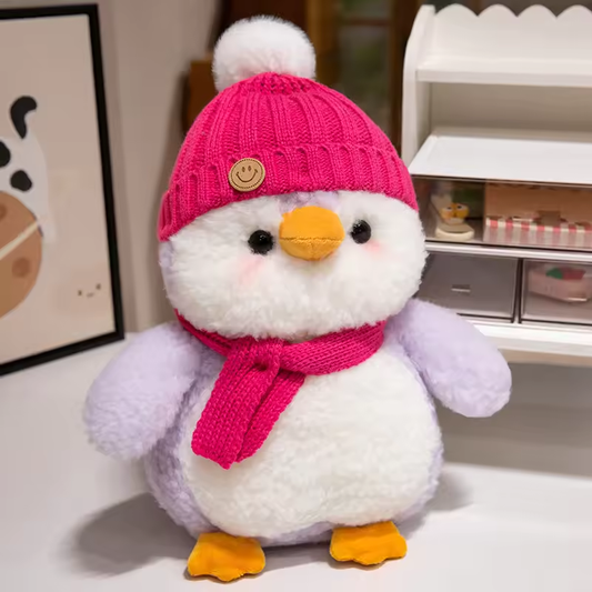 Pink & Purple Winter Penguin Plush