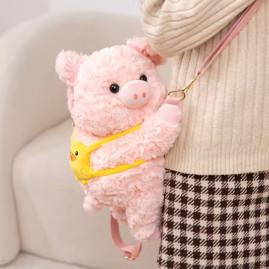 Cute Fluffy Pig Backpack