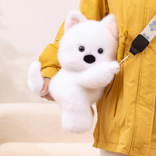 Fluffy White Dog Backpack