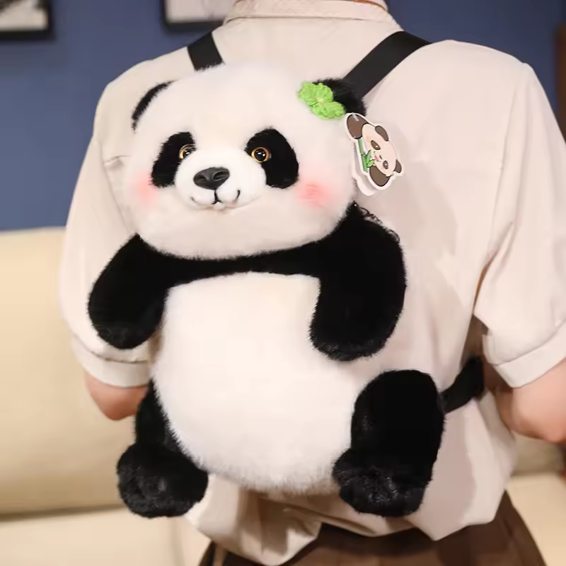 Adorable Fluffy Panda Backpack
