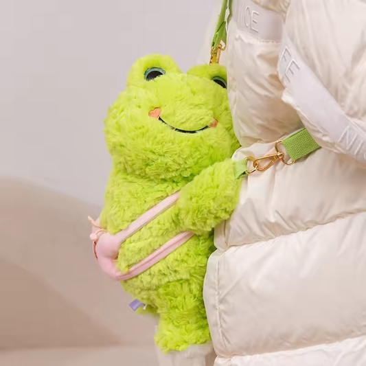 Fuzzy Green Frog Backpack