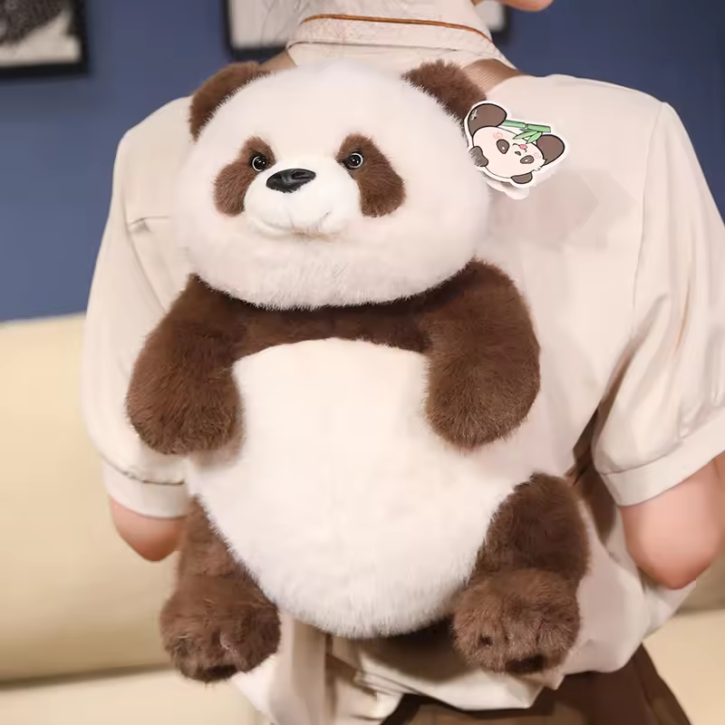 Fluffy Fat Brown Panda Backpack