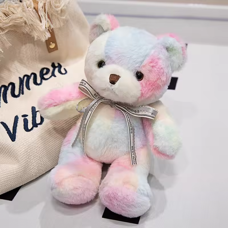 Multicolor Fluffy Bear Plush Toy