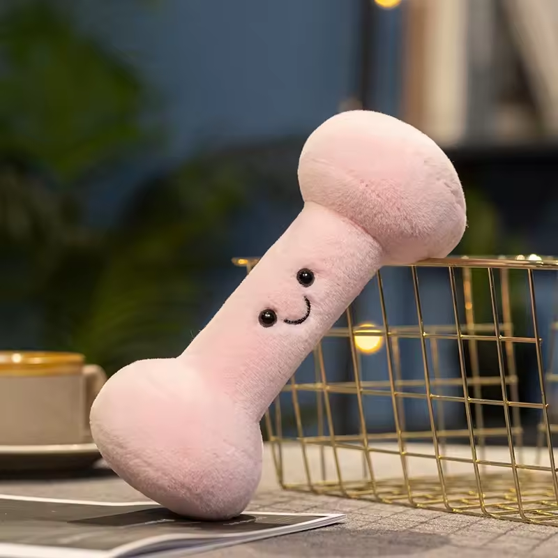 Pink Happy Dumbbell Plush Toy