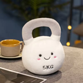 White Happy Kettlebell Plush Toy