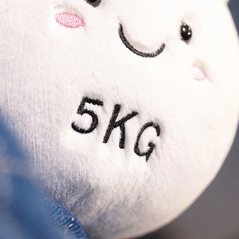 White Happy Kettlebell Plush Toy