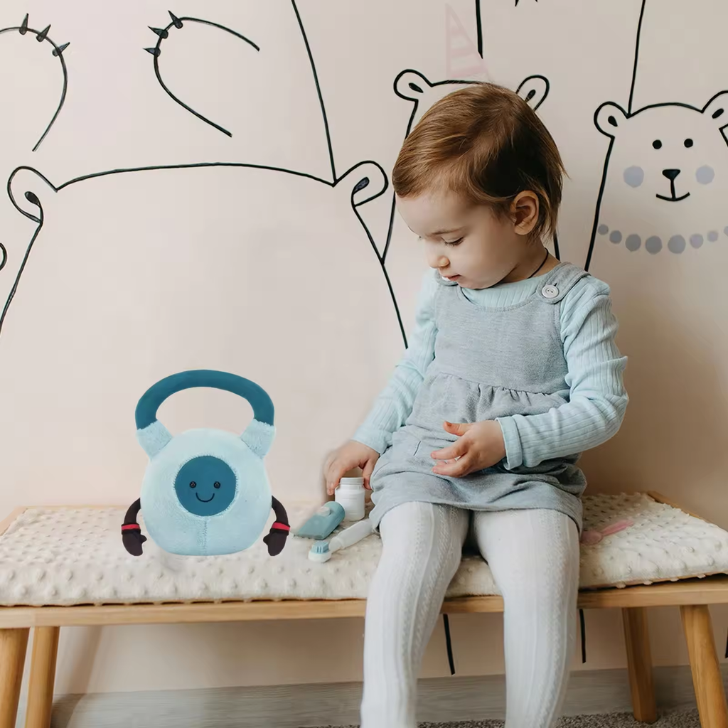 Blue Sporty Kettlebell Plush Toy