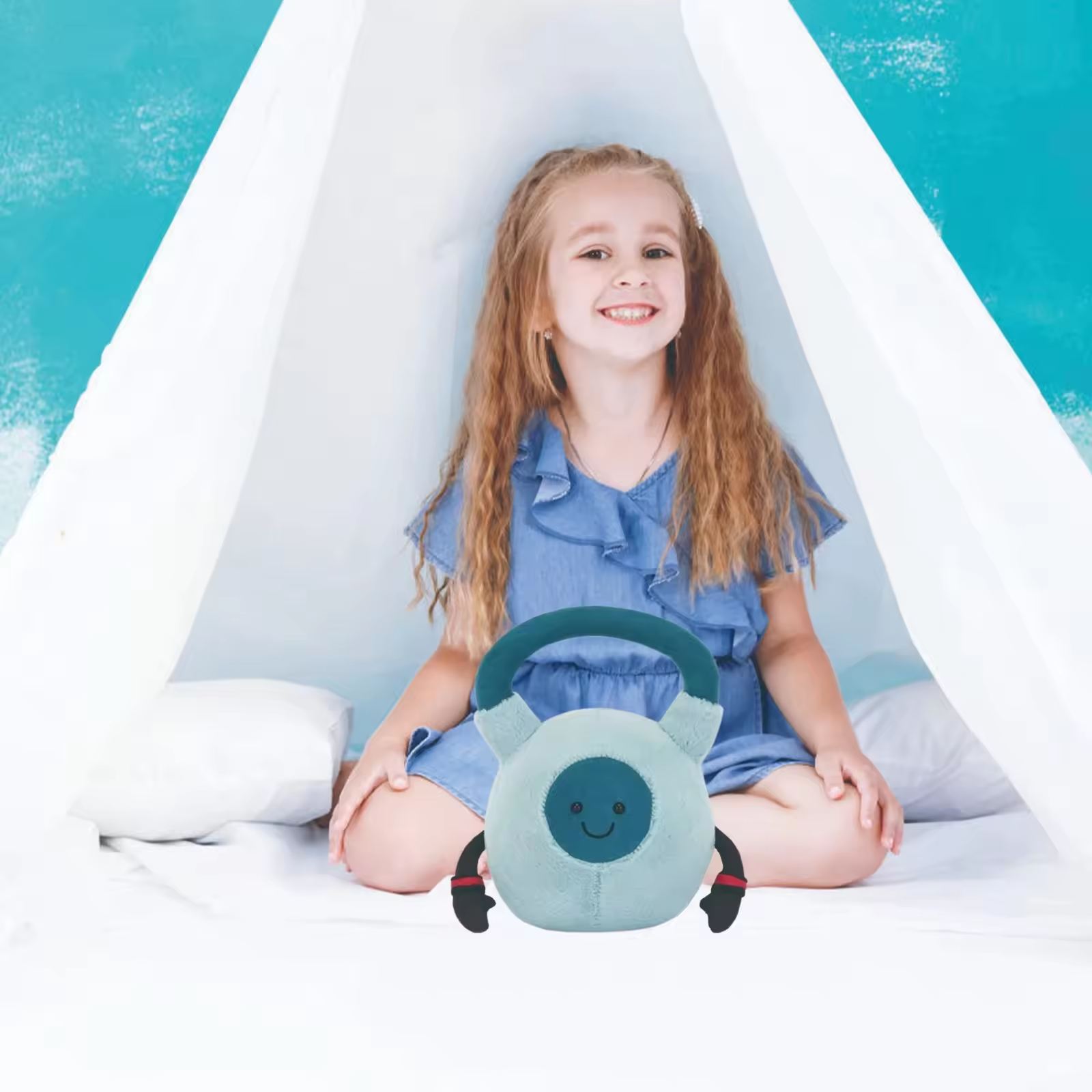Blue Sporty Kettlebell Plush Toy