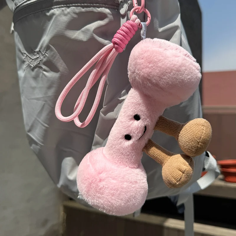 Fluffy Pink Gym Dumbbell Plush Toy