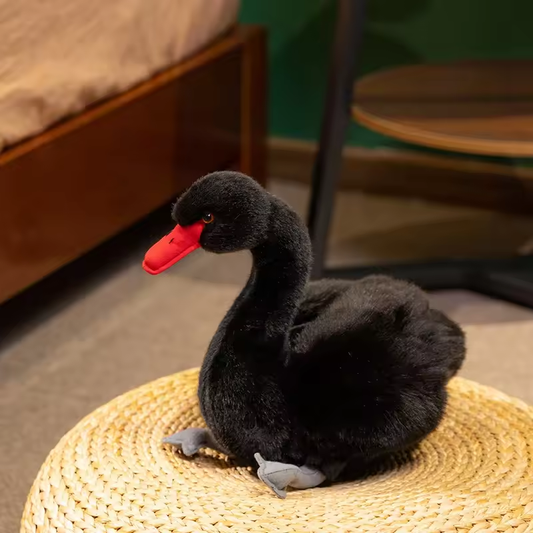 Fluffy Black Swan Plush